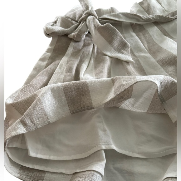 Blu Ivy Zip Back Young Contemporary Striped Neutral Wide Leg Shirt With Tie Belt - Picture 8 of 9